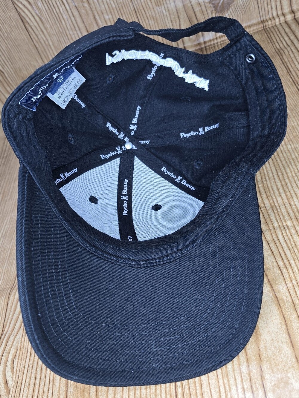Men's Psycho Bunny Black Baseball Cap - Picture 8 of 9